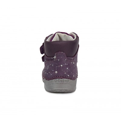 D.D. step dievčenská detská celokožená obuv A038-598B Lavender